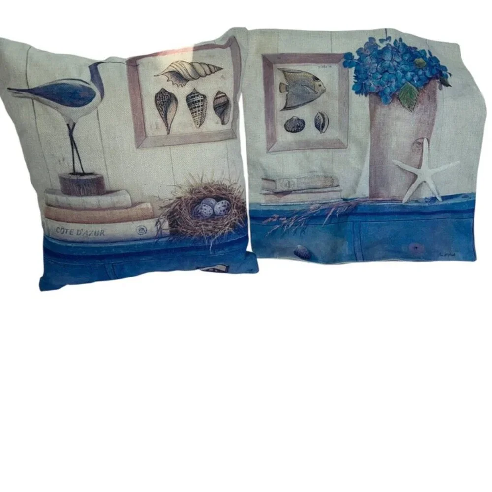 Beachy Sea Ocean themed one pillow one corresponding pillow cover NEW